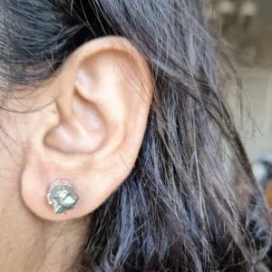 Light-Coded Iron Pyrite Ear Studs