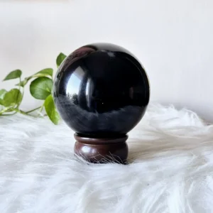 Light Coded Black Obsidian Crystal Ball
