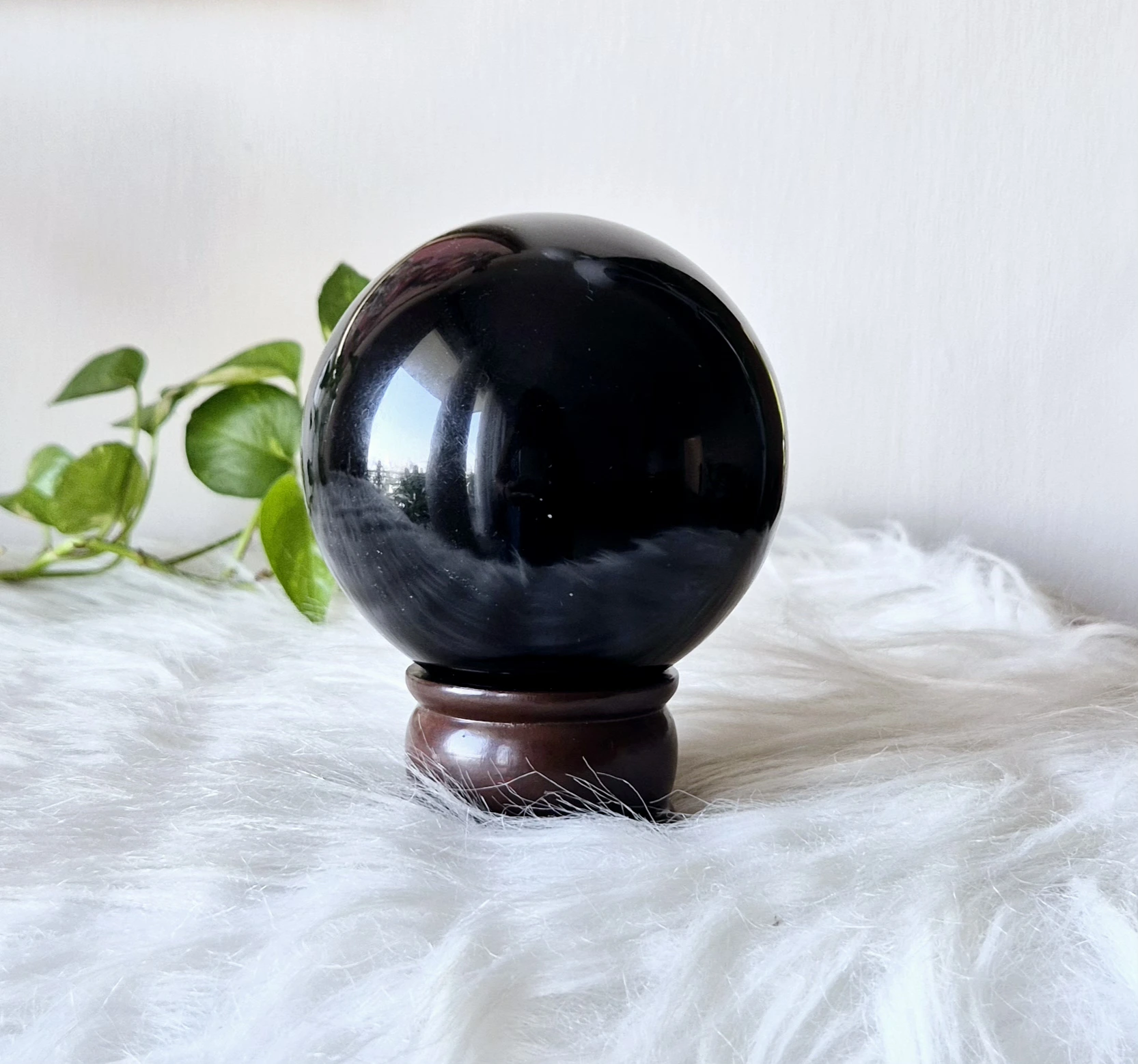 Light Coded Black Obsidian Crystal Ball