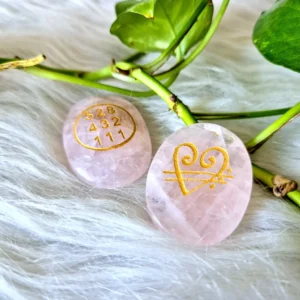 Light-Coded Rose Quartz Coin