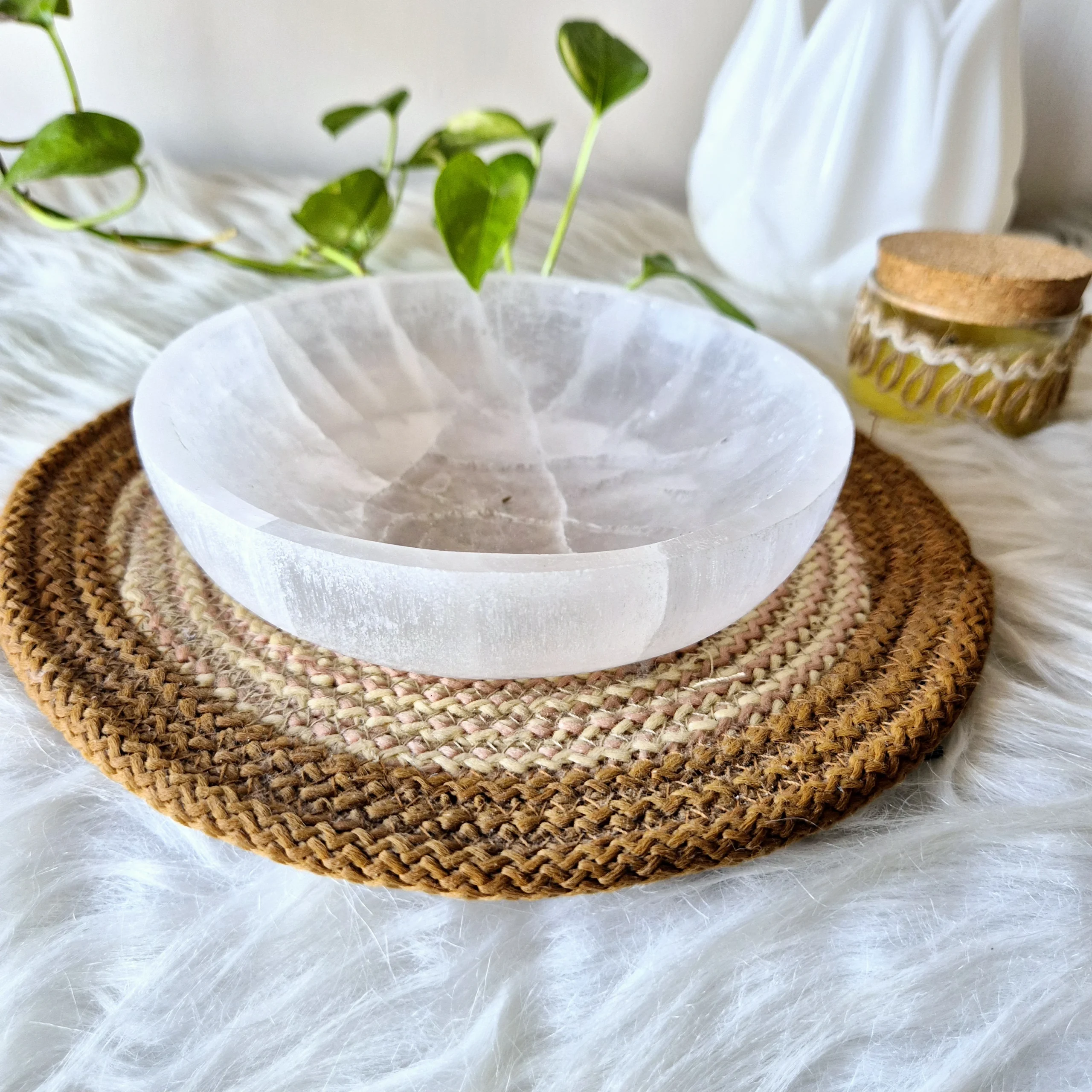 Energized Selenite Bowl (6 inch base)