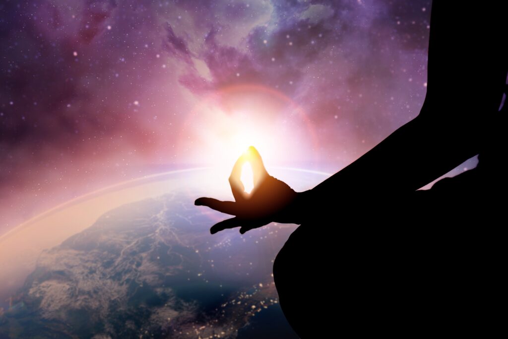 Meditation Practitioner Course 11 side view adult meditating 1