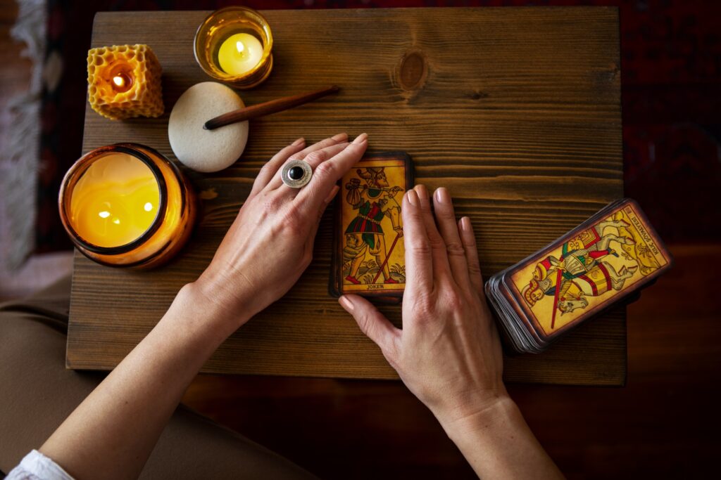 top view woman reading tarot 2 1 1 1