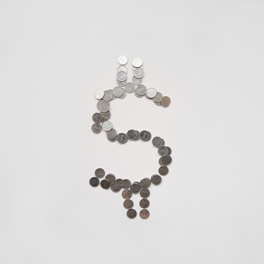 dollar symbol made with coins 1